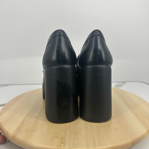 Free People Zoe Platform Loafers Size 41 US 11 Black Chinky Y2K Leather - Picture 6 of 12